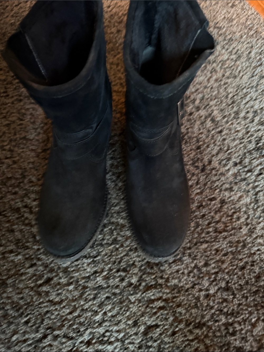 Eric Michael Black Women's Suede Mid-Calf/Ankle boots. Pull on. Unworn.